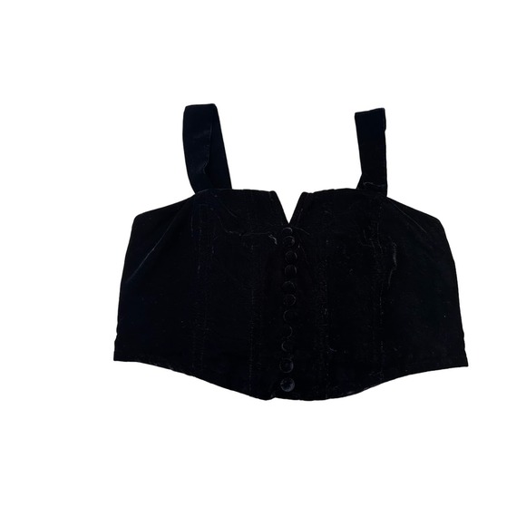Rachel Zoe Black Velvet Corset Top, Adjustable straps, Sz M, NWT - Picture 1 of 11